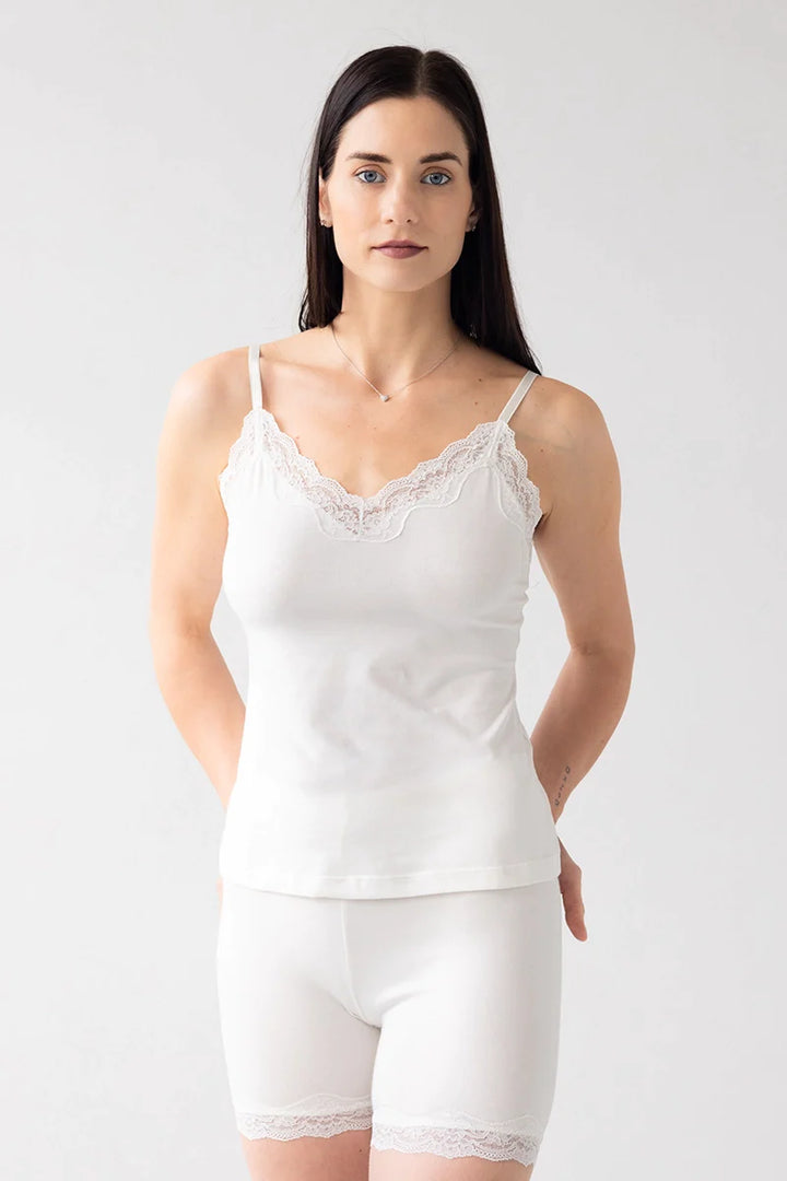 Cotton Camisole with lace trim