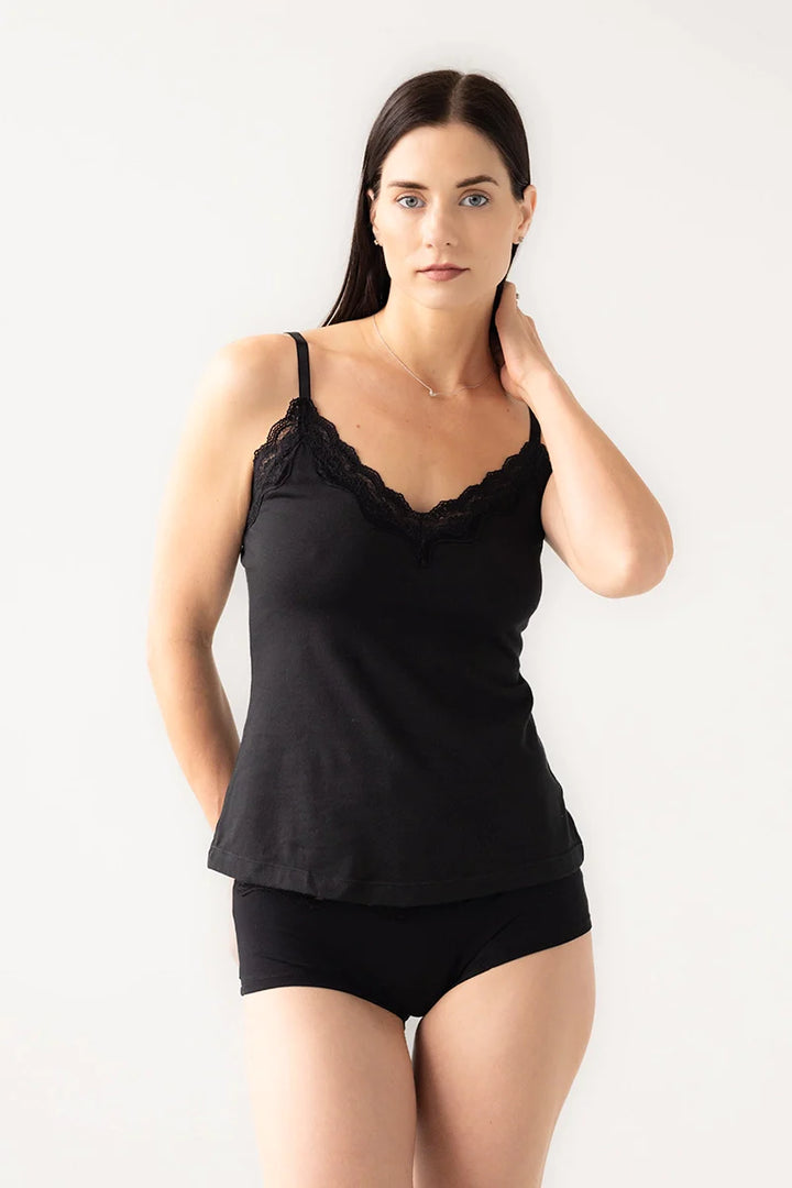 Cotton Camisole with lace trim