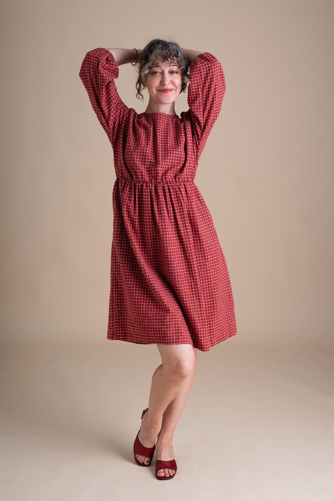 Clara Dress in Red Check