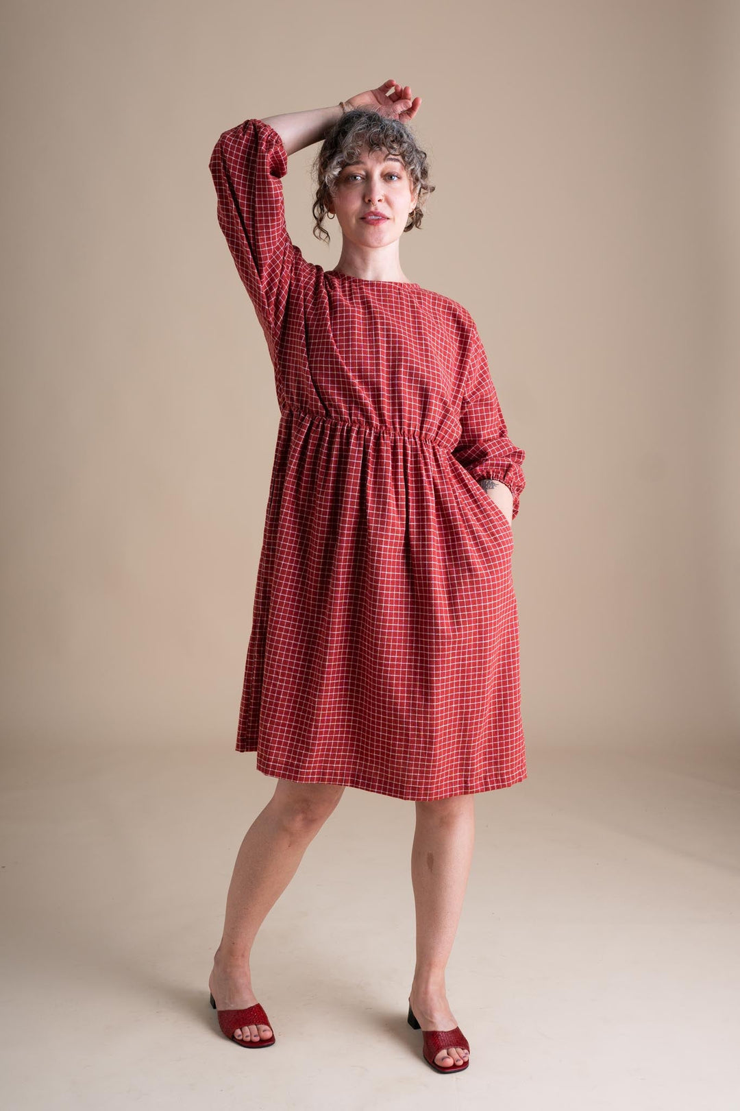 Clara Dress in Red Check