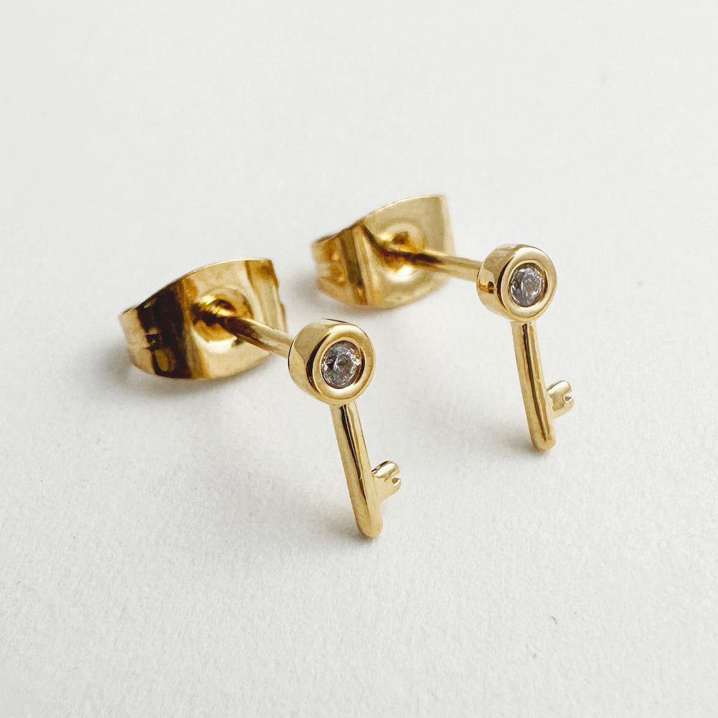 Crystal Key Studs