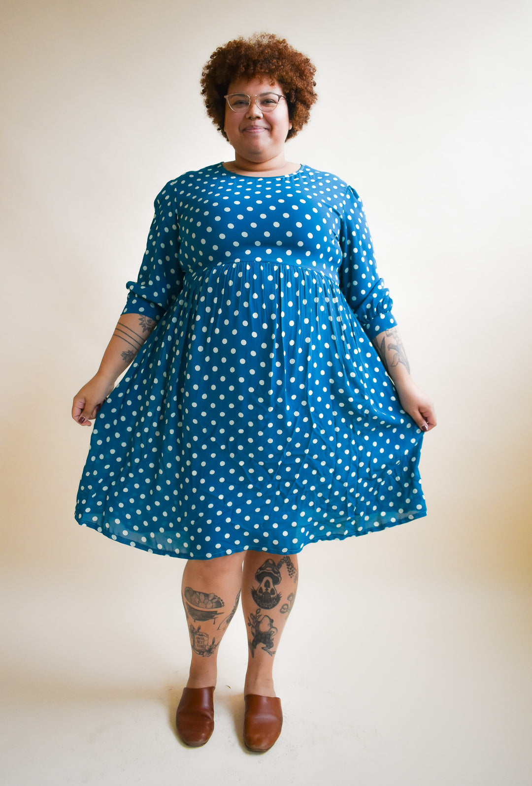 Monique Dress in Ultra Teal Dot