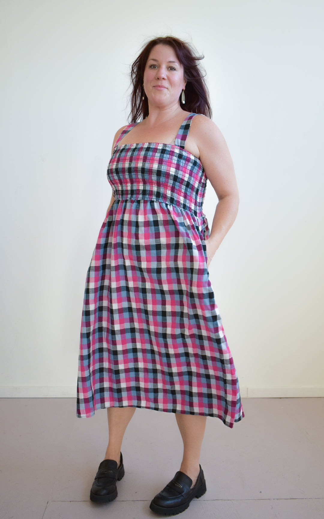 Leah in Hydrangea Checker