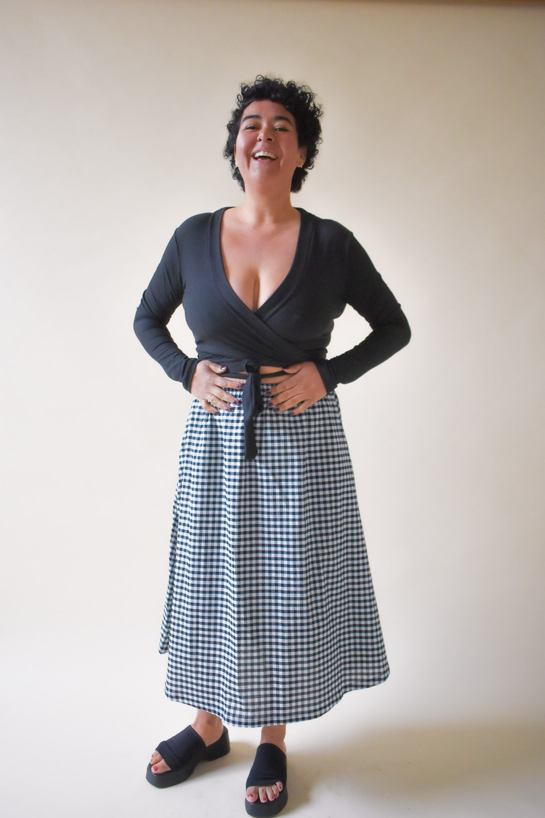 Eva Midi Gingham Skirt