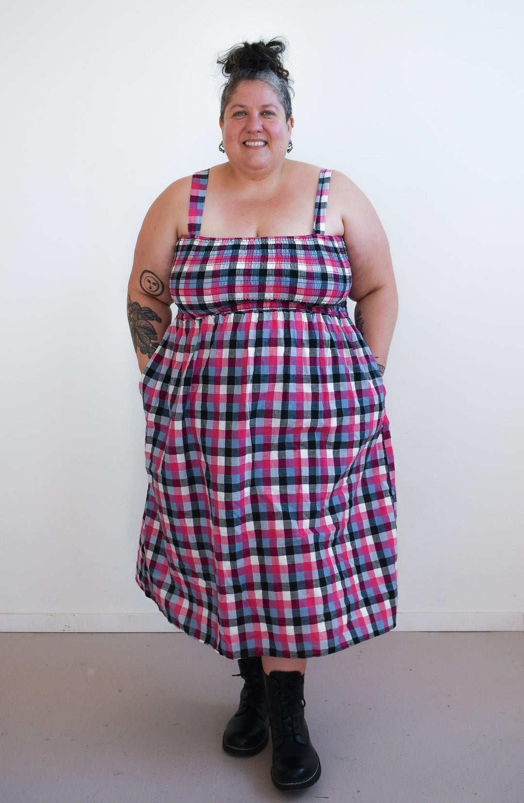 Leah in Hydrangea Checker