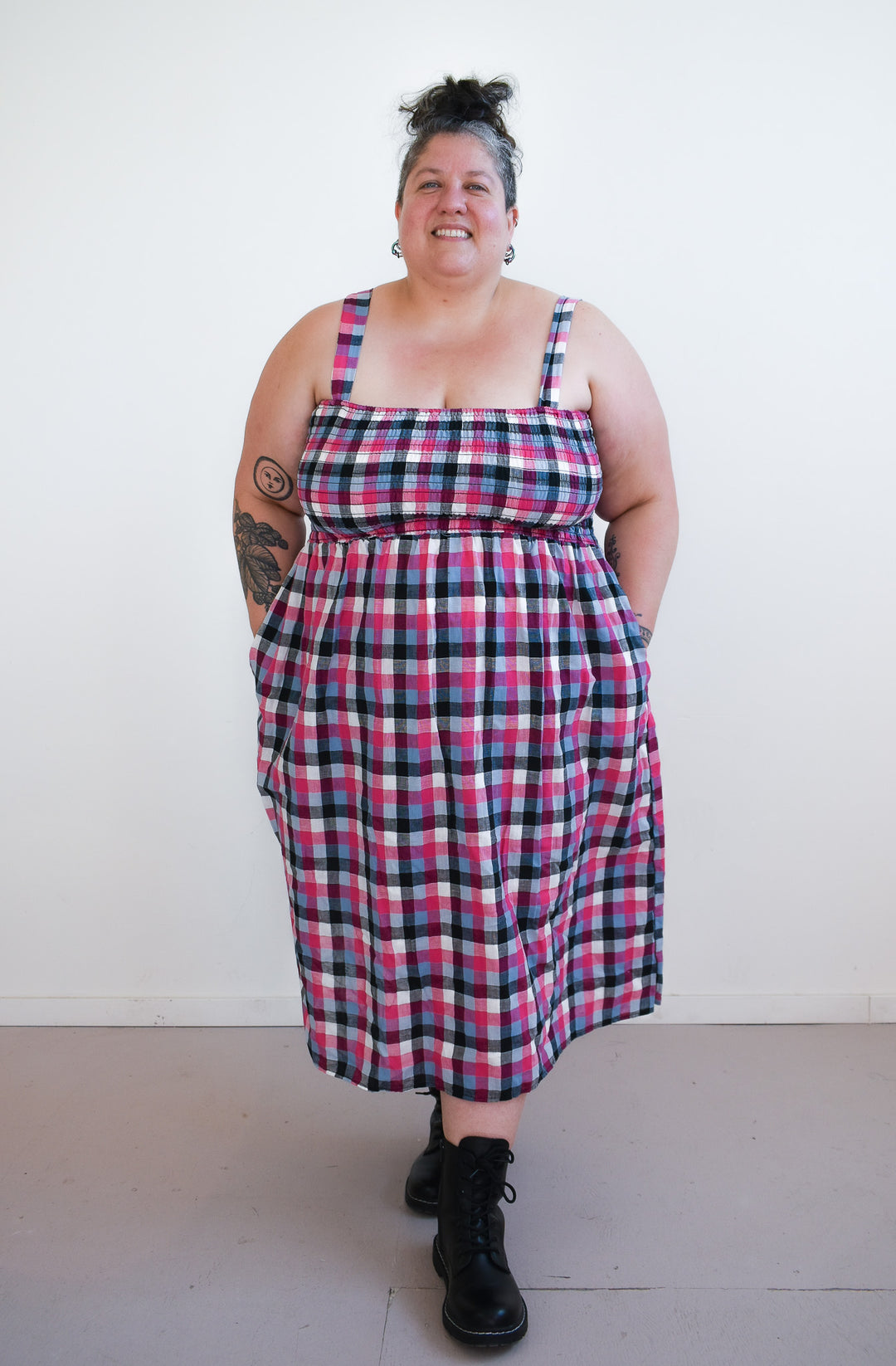 Leah in Hydrangea Checker