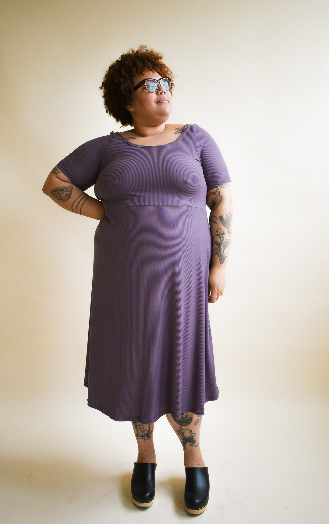 Megumi Dress in Earl Grey Ribknit