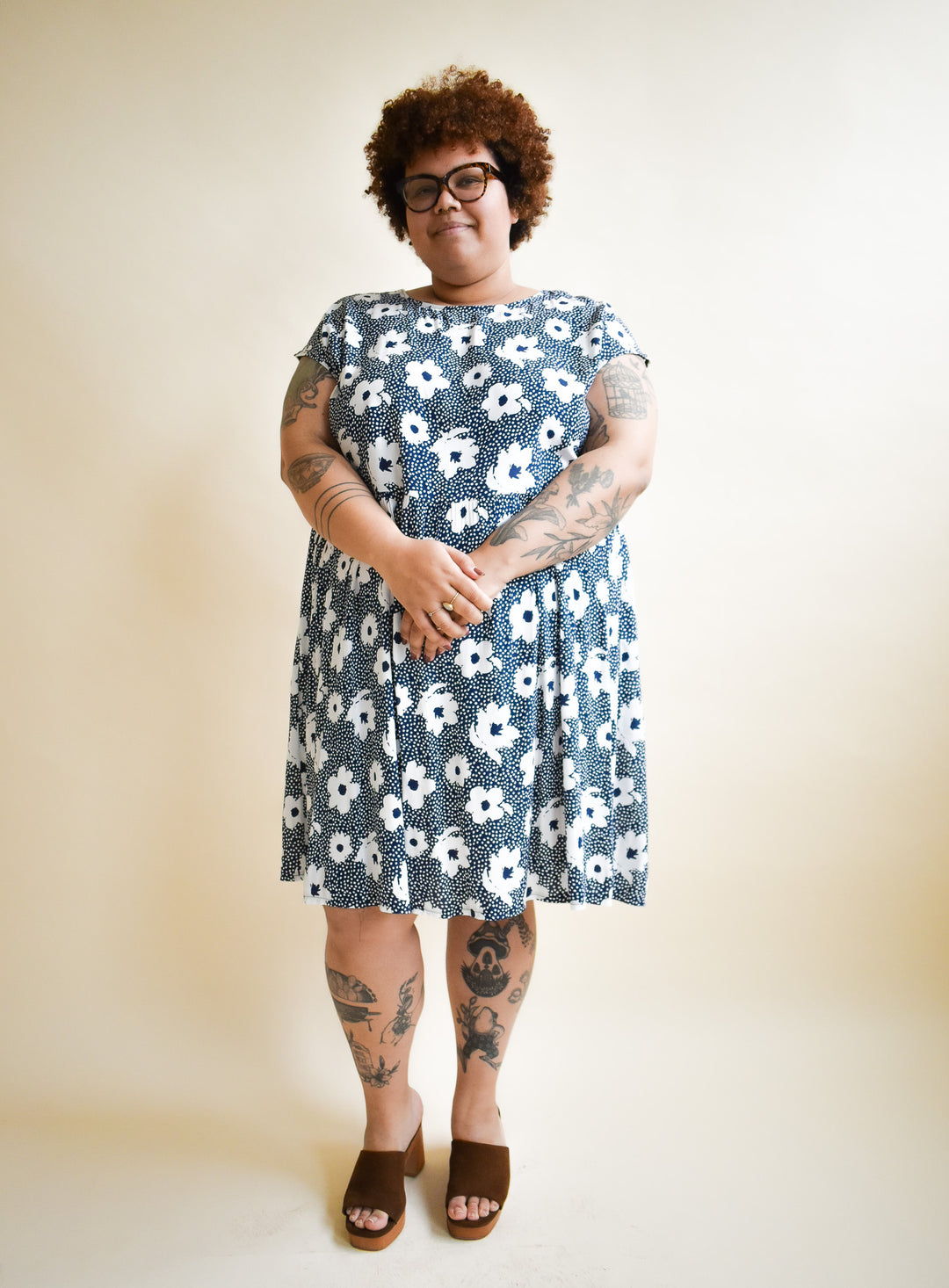 Florence Dress in Dotted Floral