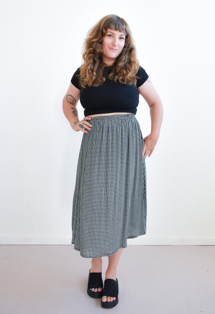 Eva Midi Gingham Skirt