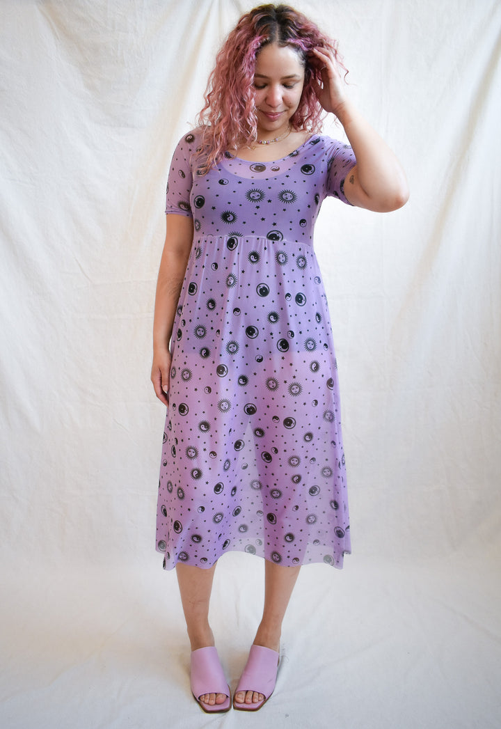 Megumi Dress in Lavender Skies