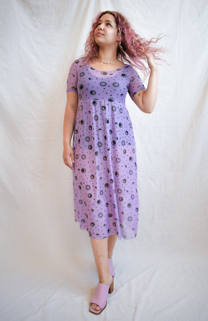 Megumi Dress in Lavender Skies