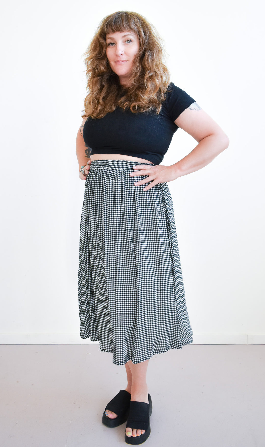 Eva Midi Gingham Skirt