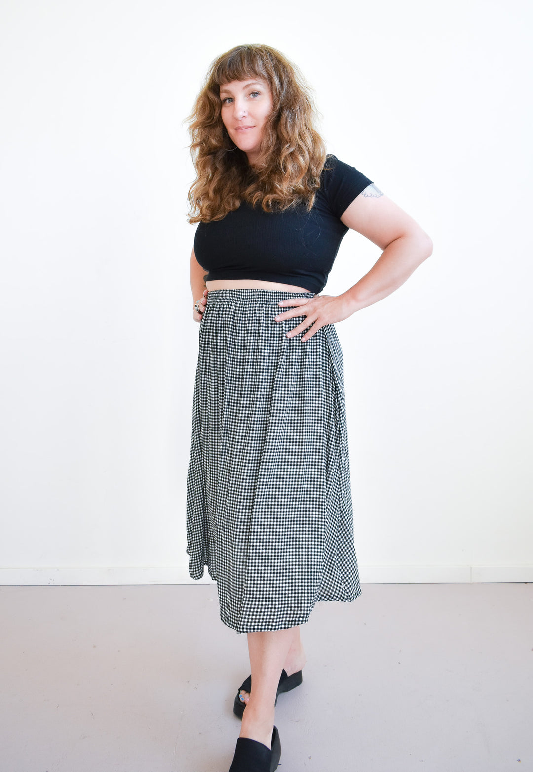 Eva Midi Gingham Skirt