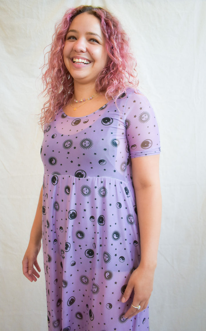 Megumi Dress in Lavender Skies