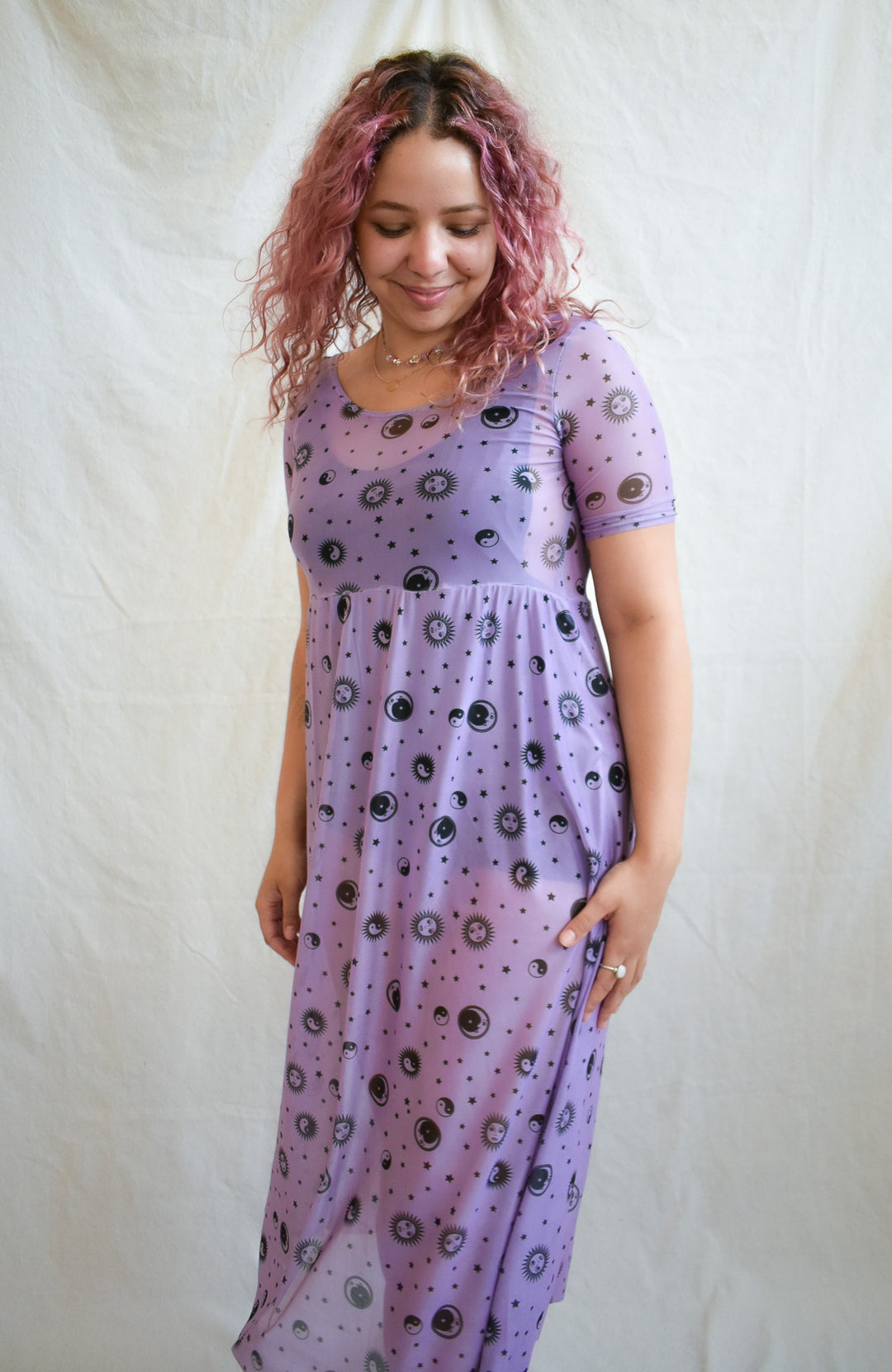 Megumi Dress in Lavender Skies