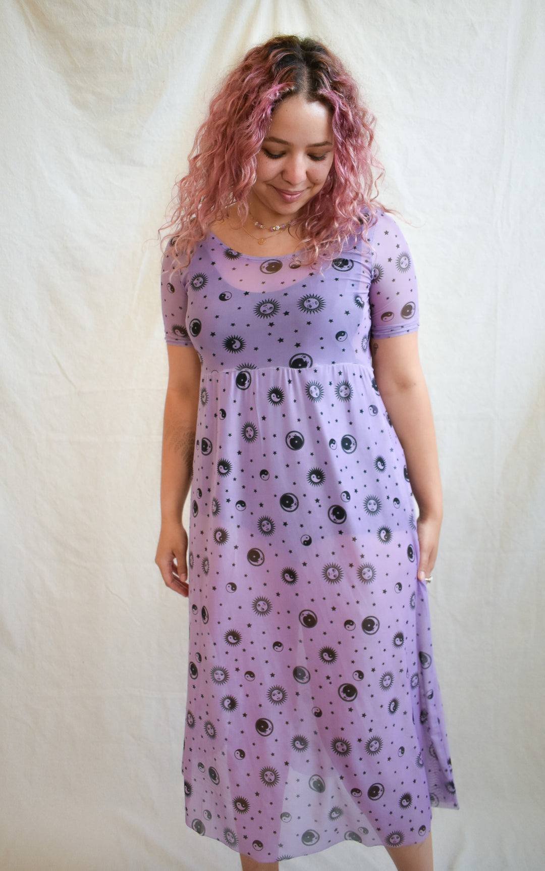 Megumi Dress in Lavender Skies