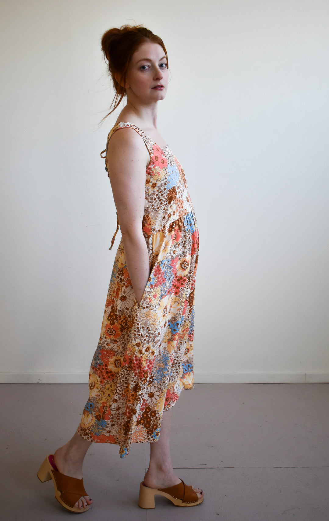 Gwendolyn Dress in 70s Saffron Floral