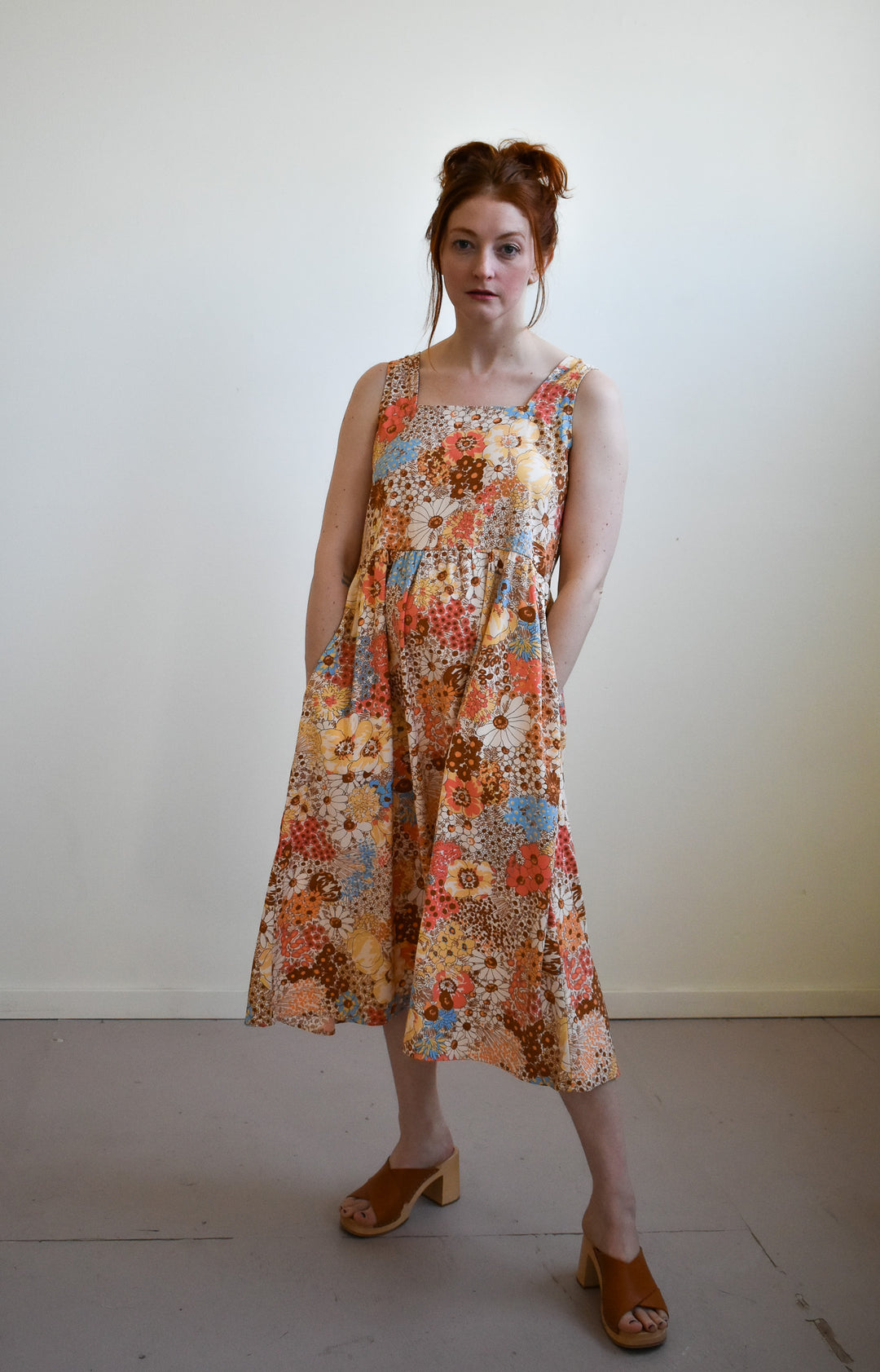 Gwendolyn Dress in 70s Saffron Floral