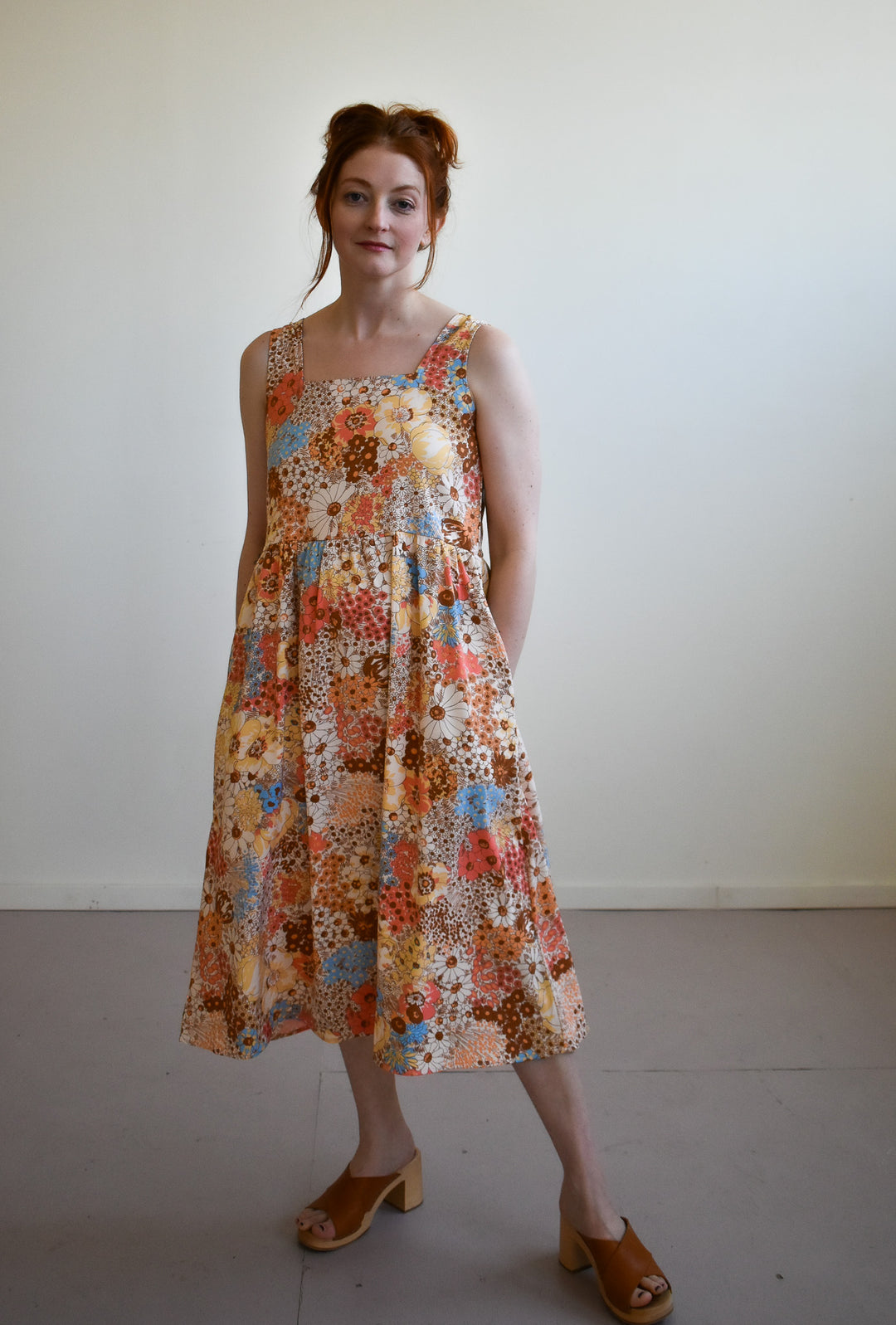 Gwendolyn Dress in 70s Saffron Floral