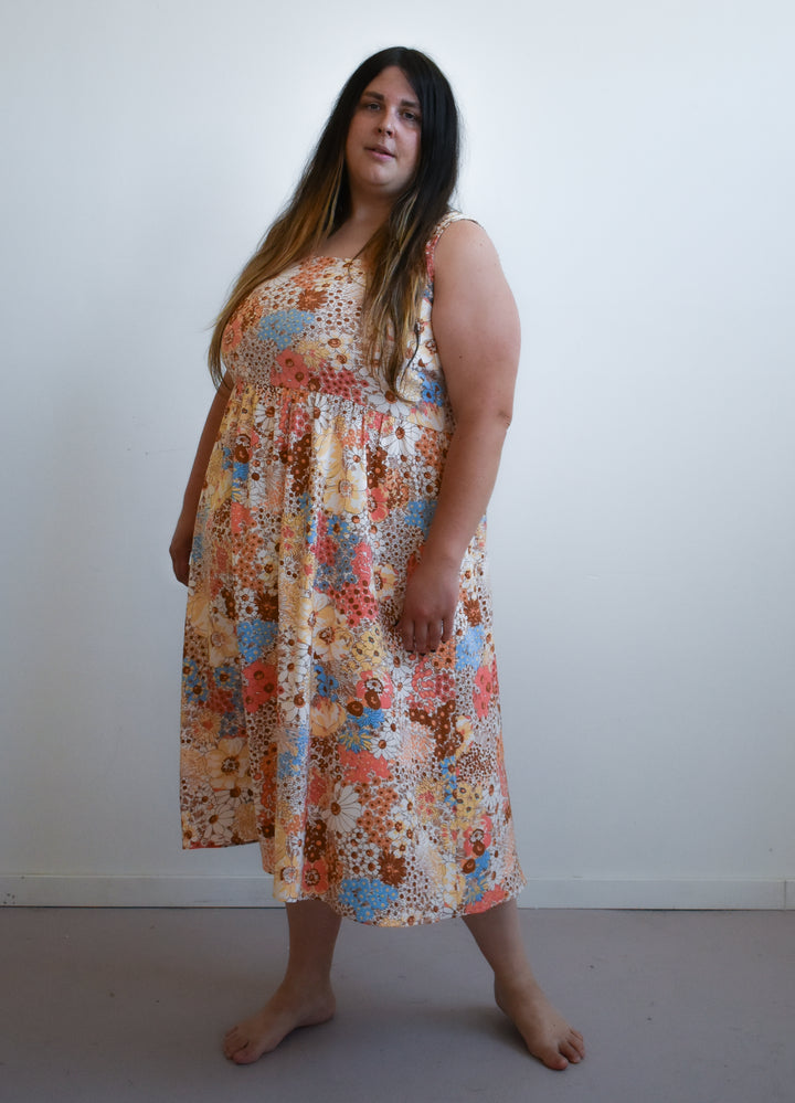 Gwendolyn Dress in 70s Saffron Floral