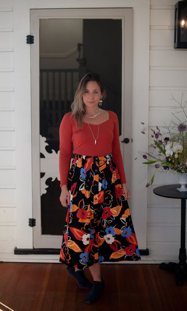 Trices Skirt in Abstract Floral