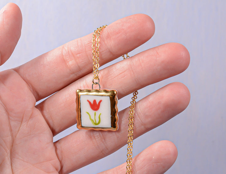 Tulip Portrait Necklace