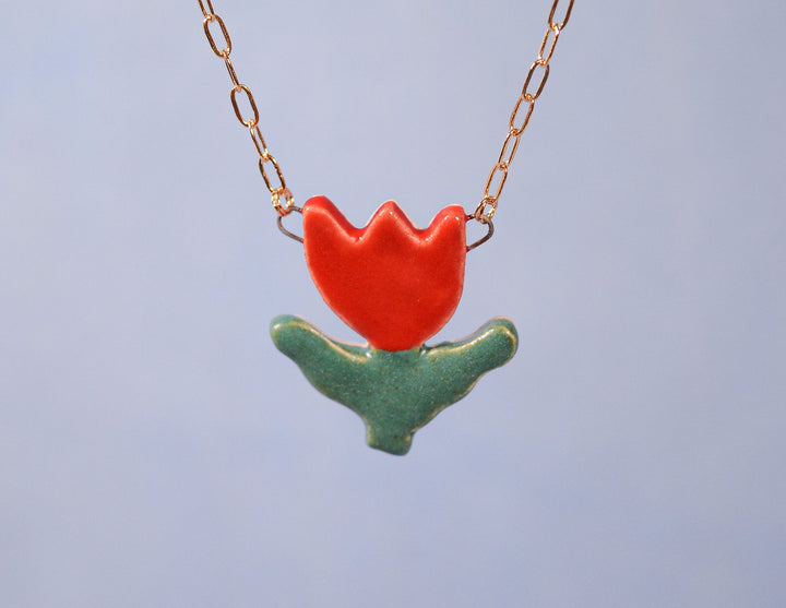 Red Tulip Necklace