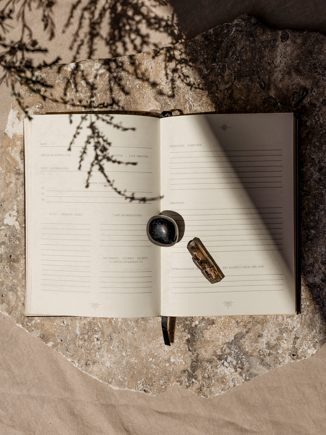 'Inner Focus' Ritual Journal • Linen {Midnight Black}