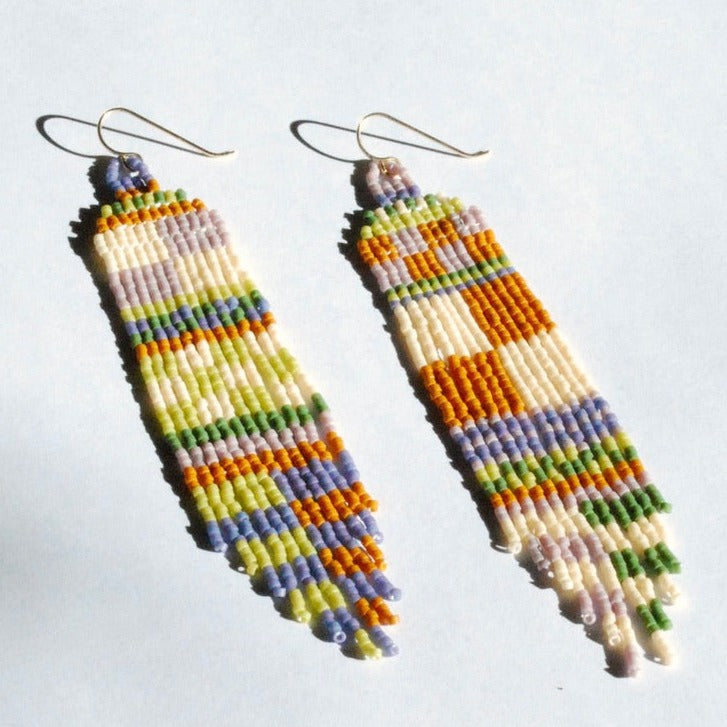 Quilted Beaded Earrings (3 Colorways)