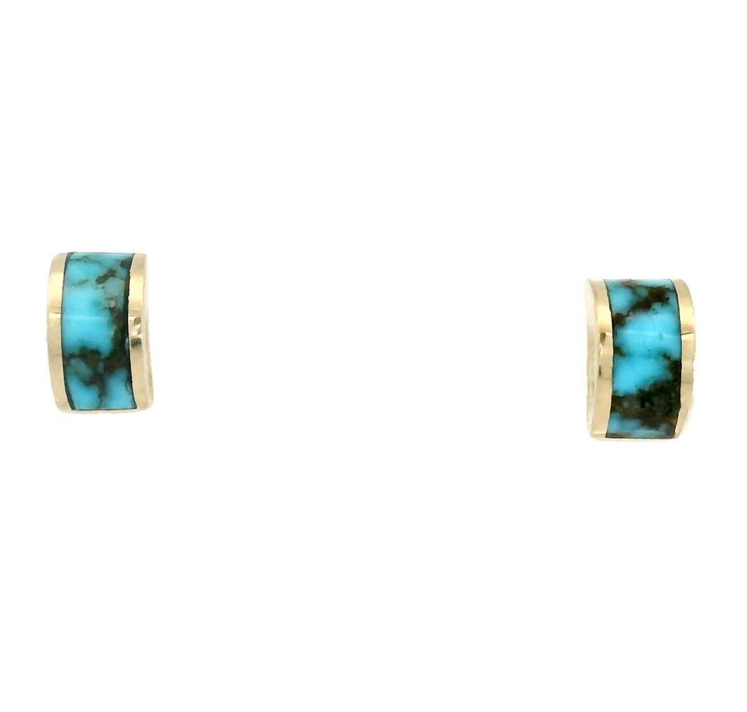 Luna Blue-Black Turquoise Stud Earrings