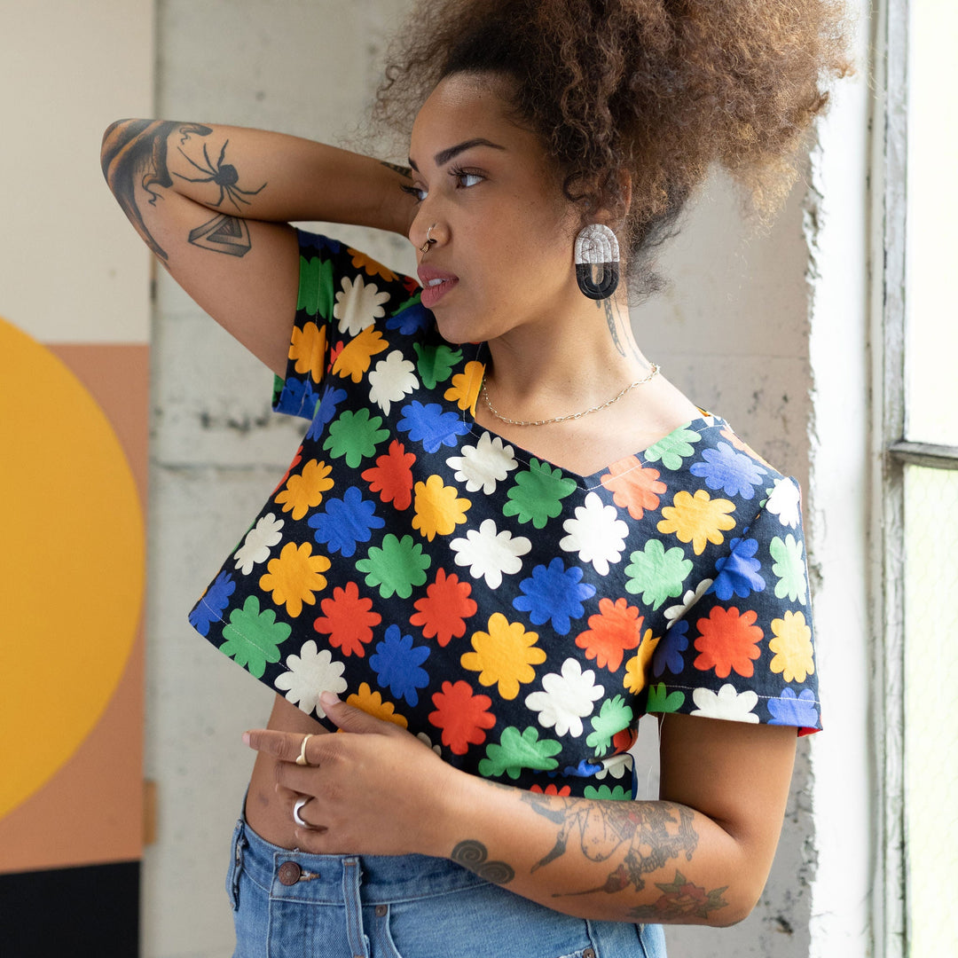 Frankie Top - Abstract Checkered