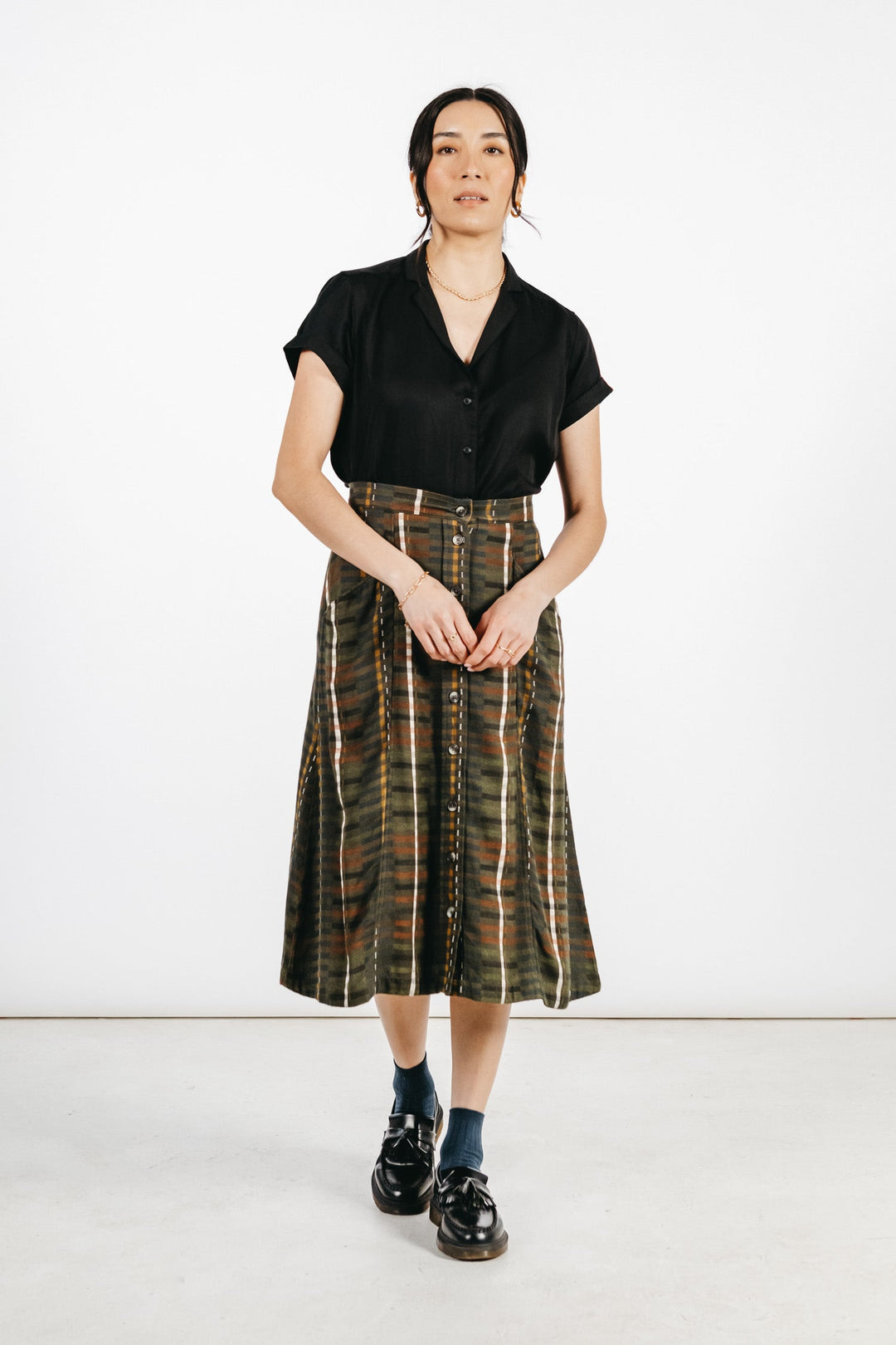 Evelyn Skirt / Olive Stripe