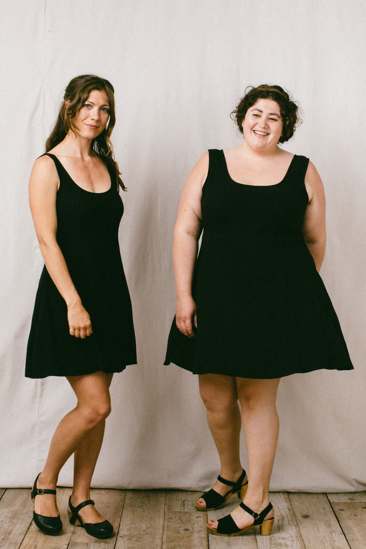 Delana Dress in Black Linen