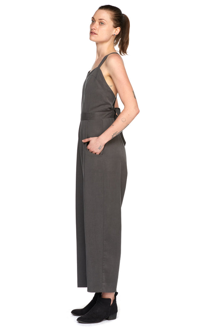 Yolked Juniper Jumpsuit in Olive Tencel