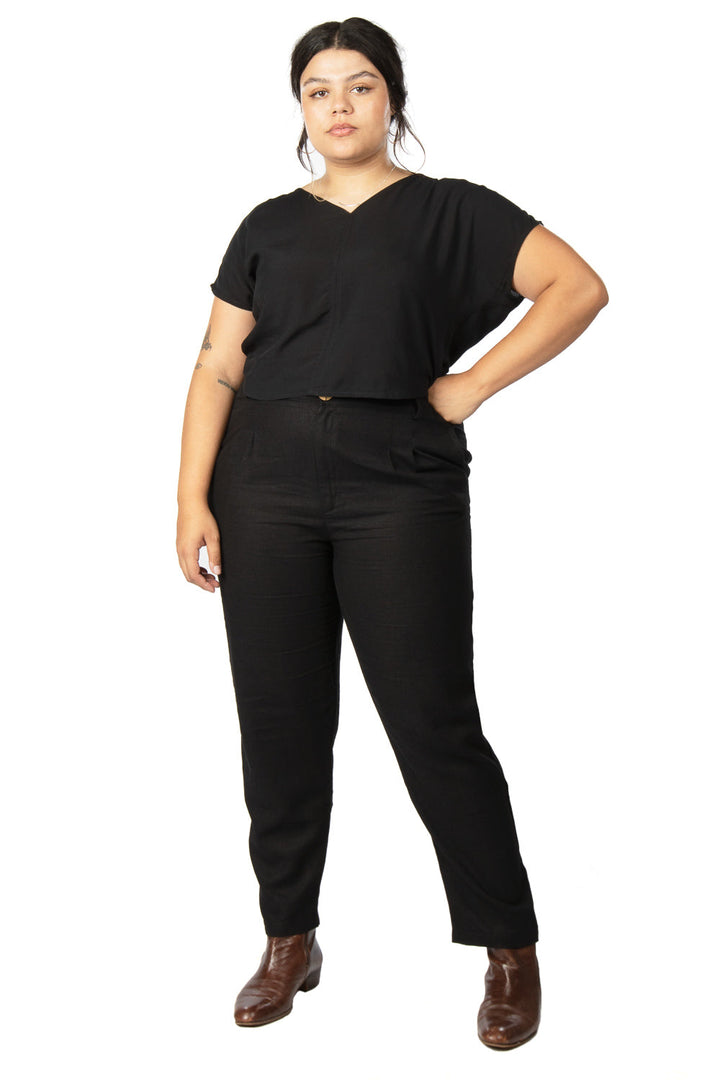 Dolman Top in Black Challis