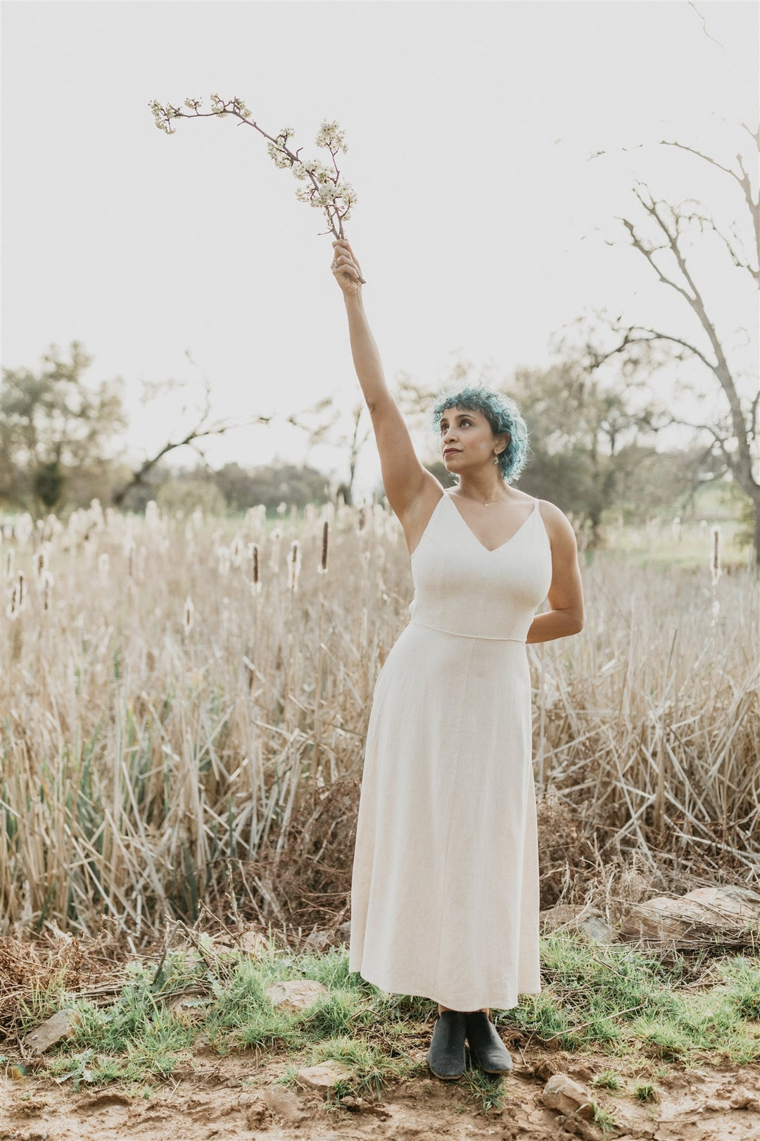 Meadow Dress in Oat Straw Linen