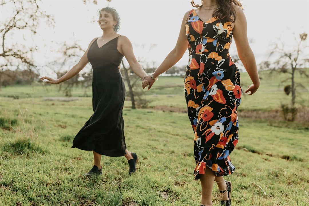 Meadow Dress in Black Challis