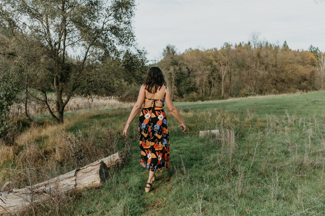 Meadow Dress in Abstract Floral