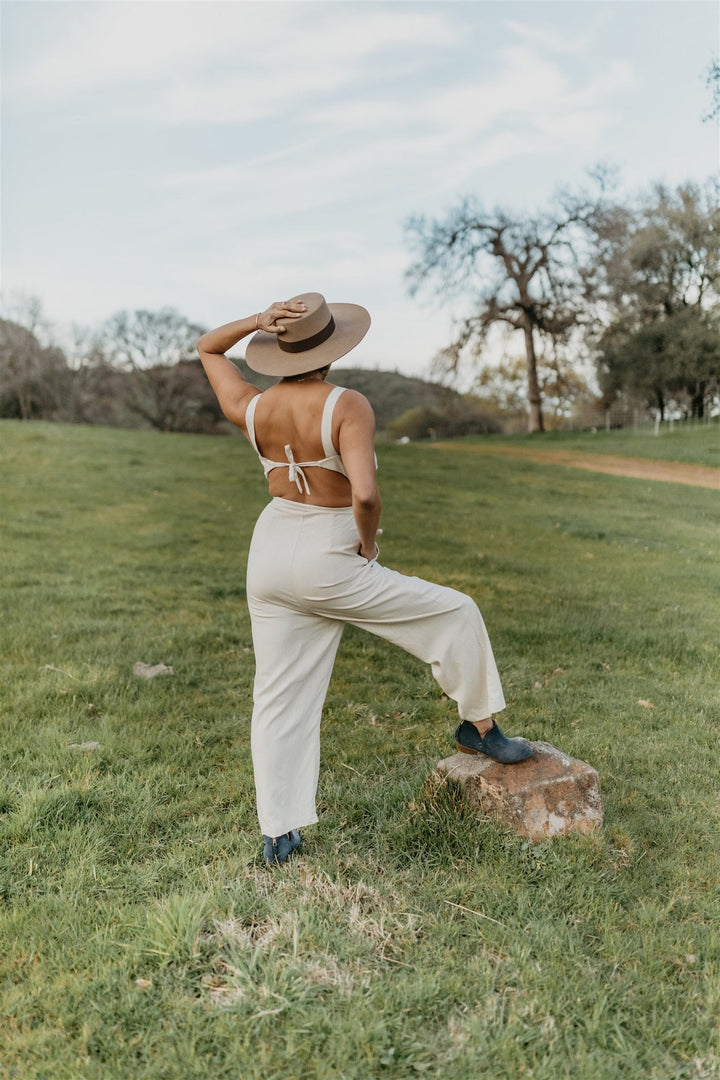 Liberty Jumpsuit in Oat Linen