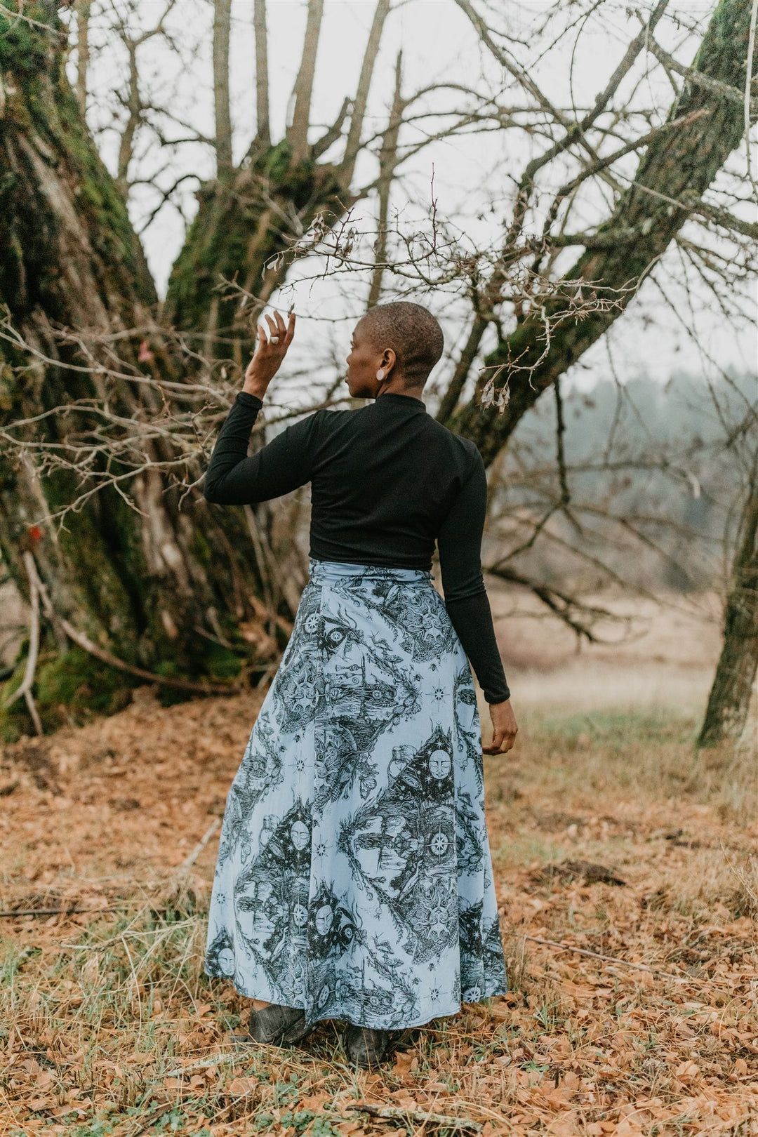 Maxi Wrap Skirt in Earth Worship