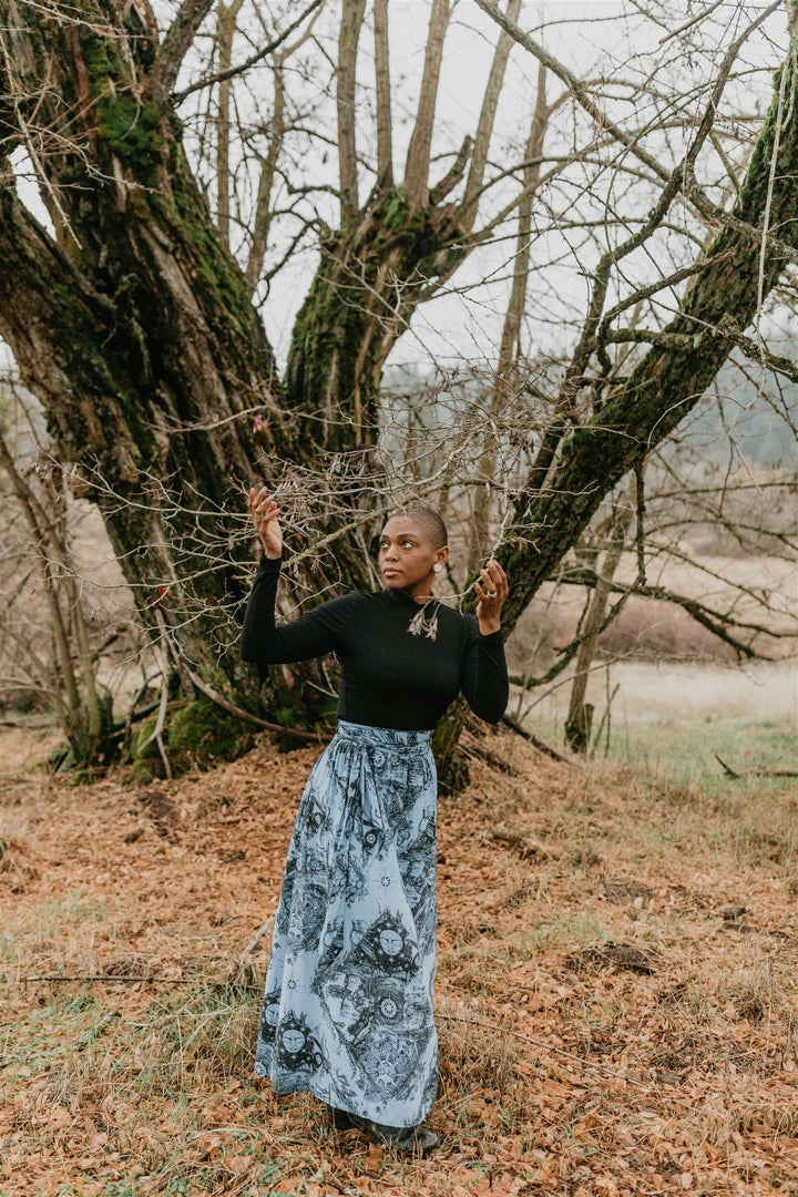 Maxi Wrap Skirt in Earth Worship