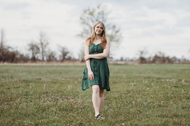 Bedding Dress in Emerald Green Challis