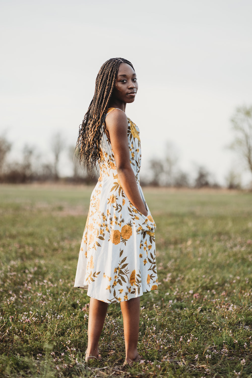 Sheet Dress in Oat Marigold Linen