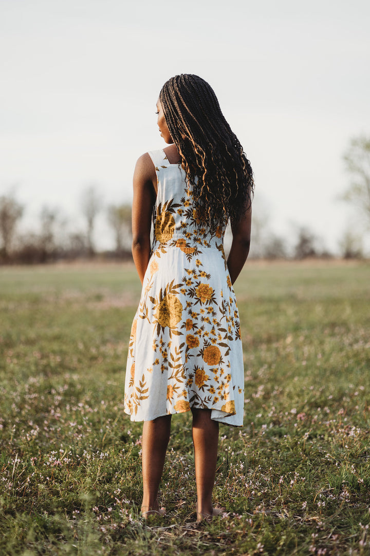 Sheet Dress in Oat Marigold Linen