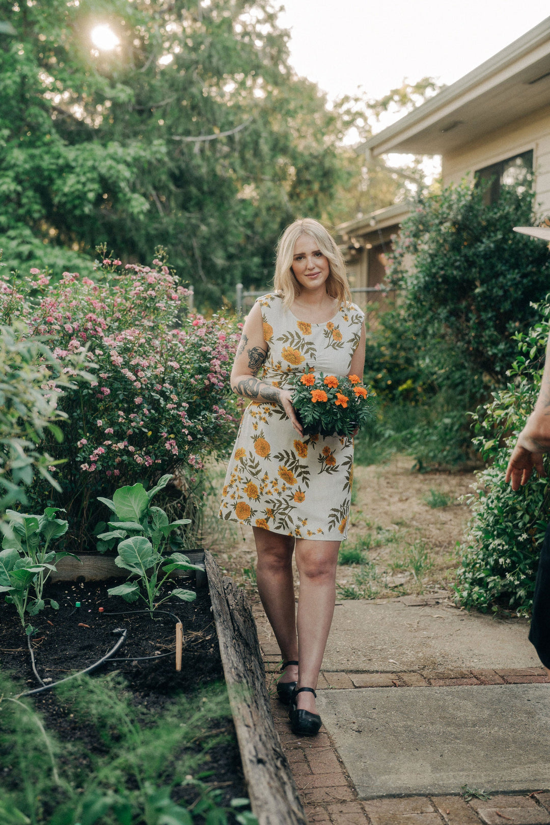 Archie Dress in Oat Marigold Linen