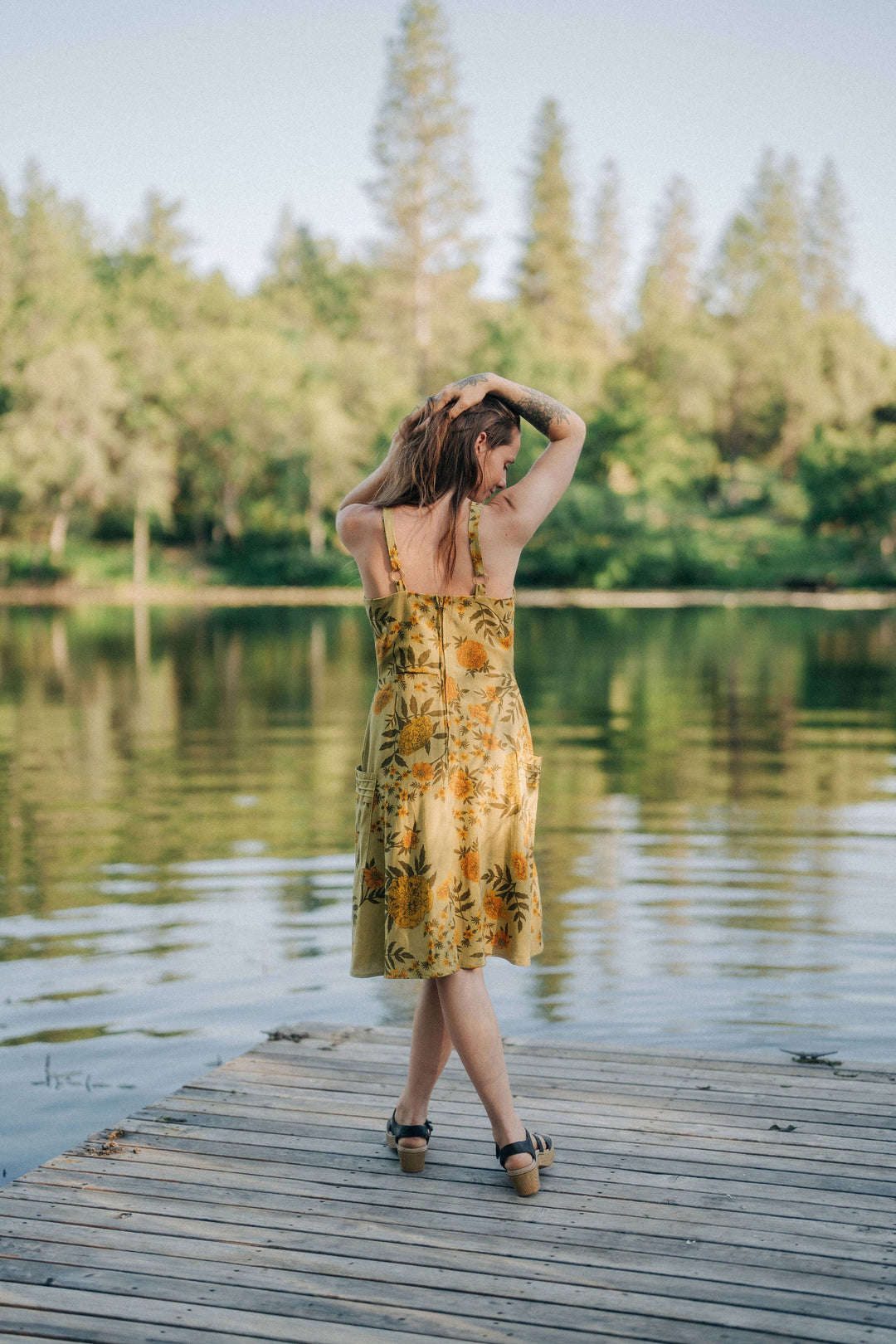 Uriah Dress in Mustard Marigold Linen