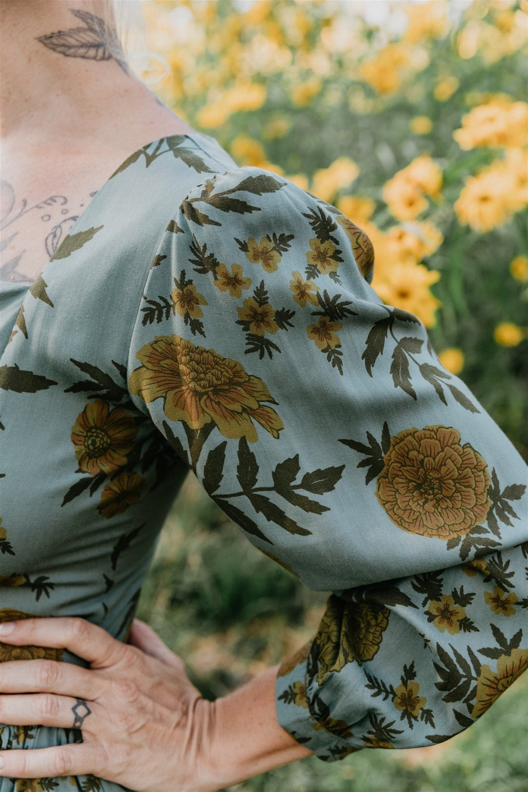 Prairie Dress in Slate Marigold