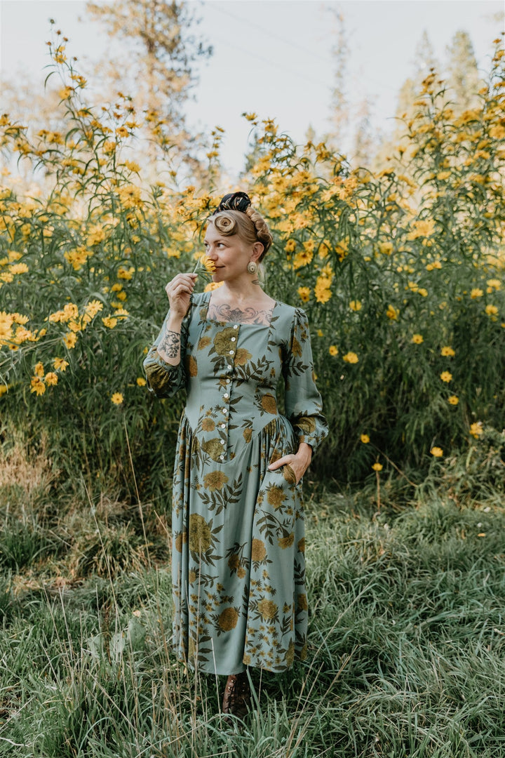 Prairie Dress in Slate Marigold