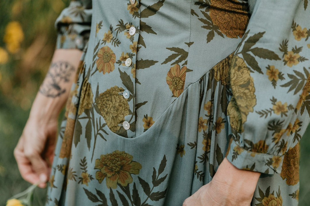 Prairie Dress in Slate Marigold