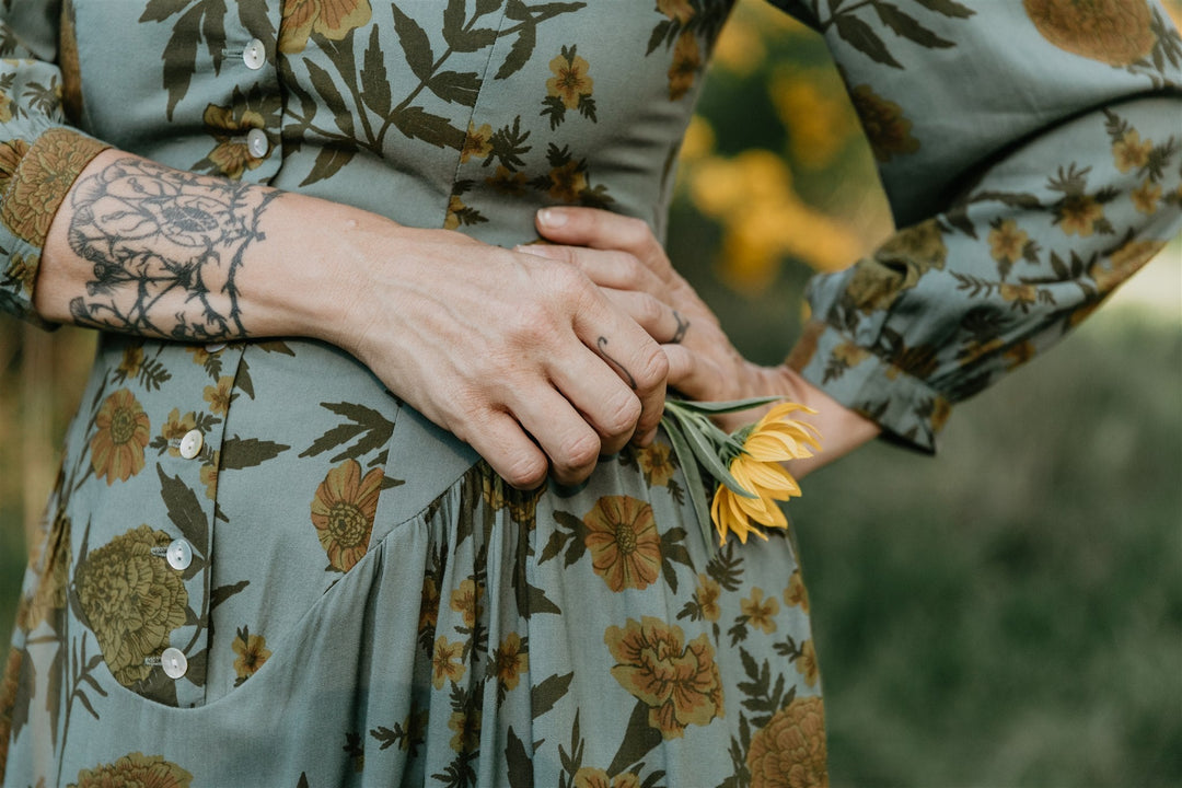 Prairie Dress in Slate Marigold